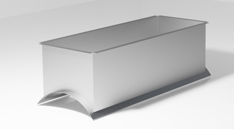 Siodełko prostokątne na przewód okrągły